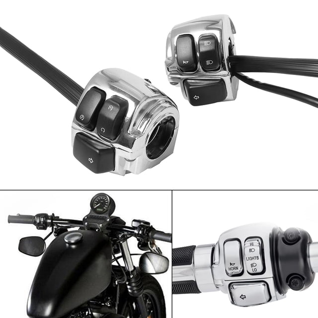Interruptor del Manillar de Motocicleta perfecl 25 mm Botón de Control Cromo
