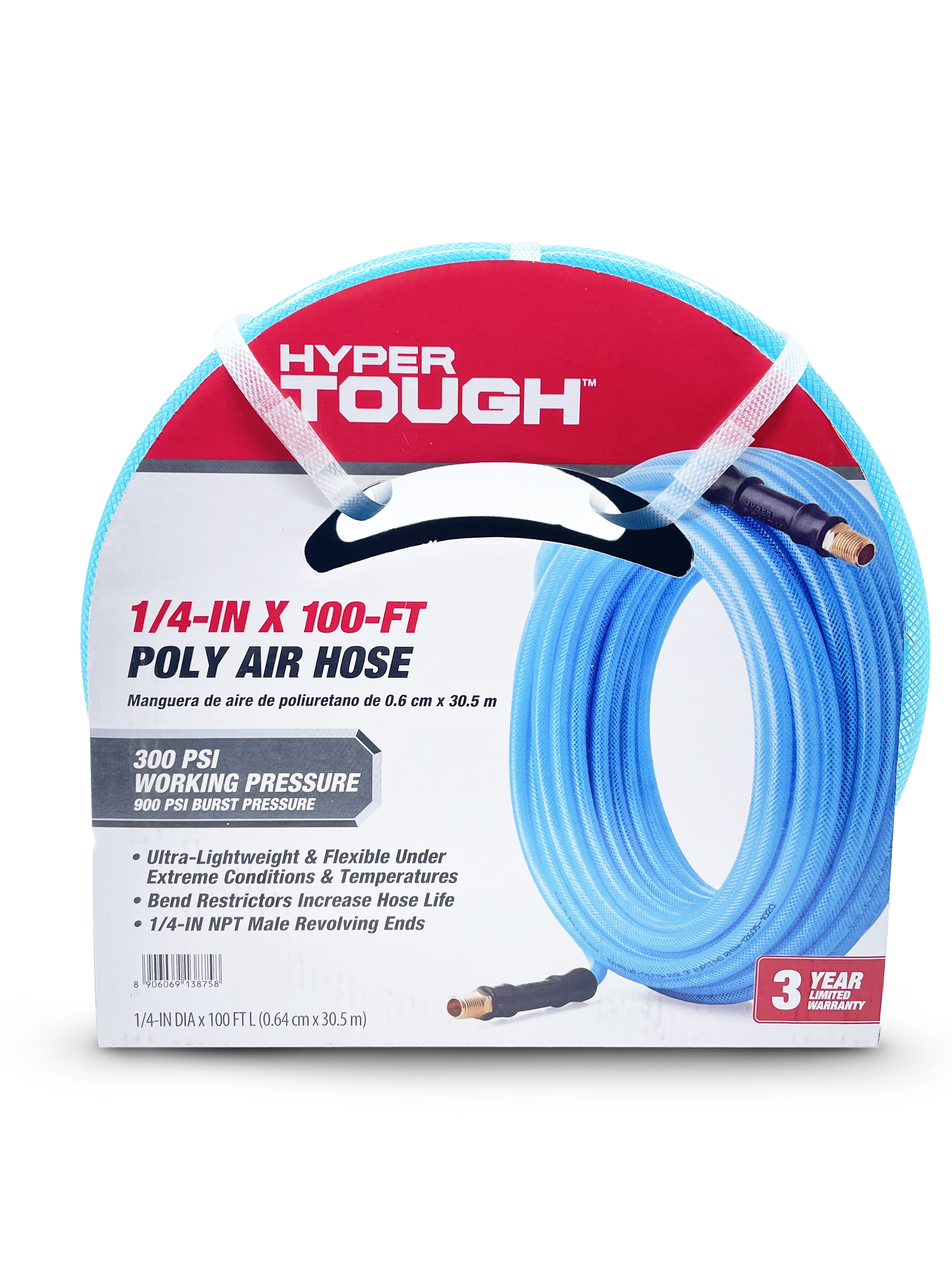 Hyper Tough Ultra Light and Flexible, Polyurethane  Quarter inch 100 feet Air Hose