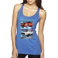 thumbnail image 1 of Wild Bobby Mustang Ford Classics Cars and Trucks Women Tri-Blend Racerback Tank Top, Vintage Royal, Small, 1 of 6