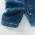 thumbnail image 3 of 2 Piece Girls' Winter Pajama Set Warm Flannel Sleepwear Set Button Down Hooded Jacket Long Pants Home Loungewear Outfits, Blue, 5 Years, 3 of 5