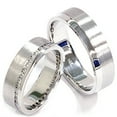 thumbnail image 1 of 1 1/10ct Diamond Matching 14K Gold Brushed Wedding Rings, 1 of 1