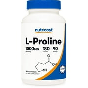 Nutricost L-Proline 1000mg, 180 Capsules (90 Servings) - 500mg Per Cap, Non-GMO, Gluten Free