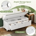 thumbnail image 2 of Classic Storage Bench Ottoman with Cushioned Seat and 3 Drawers for Living Room Entryway, 2 of 19