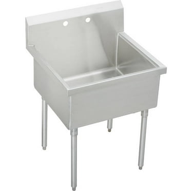 Elkay WNSF8260R2 Commercial Weldbilt Scullery Sink with 2 Faucet Holes ...