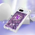 thumbnail image 5 of Glitter Clear Sparkly Bling Google Pixel 7A Case, Flowing Liquid Quicksand Cover with Diamond Ring Holder Case for Google Pixel 7A  Purple, 5 of 14