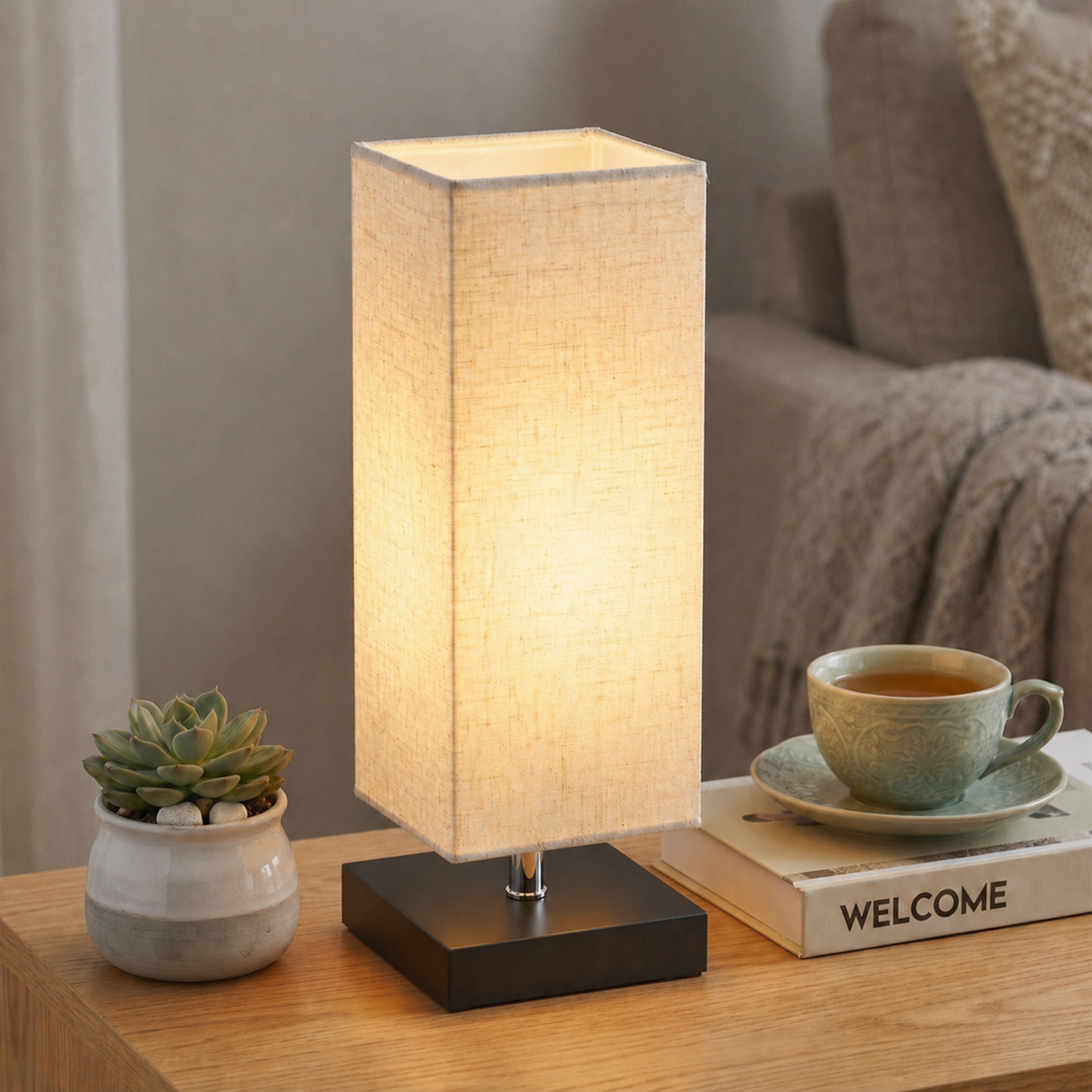 DAYBETTER Table Lamp for Bedroom,Bedside Table Lamp with 3 color temperatures, Minimalist Night Stand Light for Living Room, Office, Bulb Included