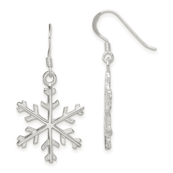 Fine Color Jewels Snowflake Dangle Earrings for Women 925 Sterling Silver Drop & Dangle Style