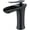 Black Antique, variant on Basin Faucet Waterfall Black, Brass Bathroom Vanity Faucet, Hot and Cold Water Mixer Tap, Single Handle Bathroom Sink Faucet, Black Gold, Short