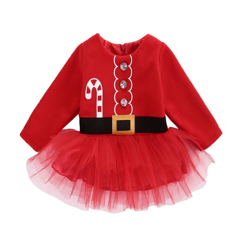 UK Christmas Toddler Baby Girl Princess Clothes Tutu Dress Xmas Party Dresses