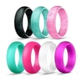 thumbnail image 4 of Opolski 10Pcs Couple Ring Beautifully Versatile Flexible Smooth Decorative Silicone Flash Powder Ring, 4 of 24