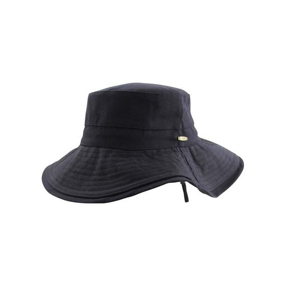 Black Wide Brim Boonie Style Bucket Hat