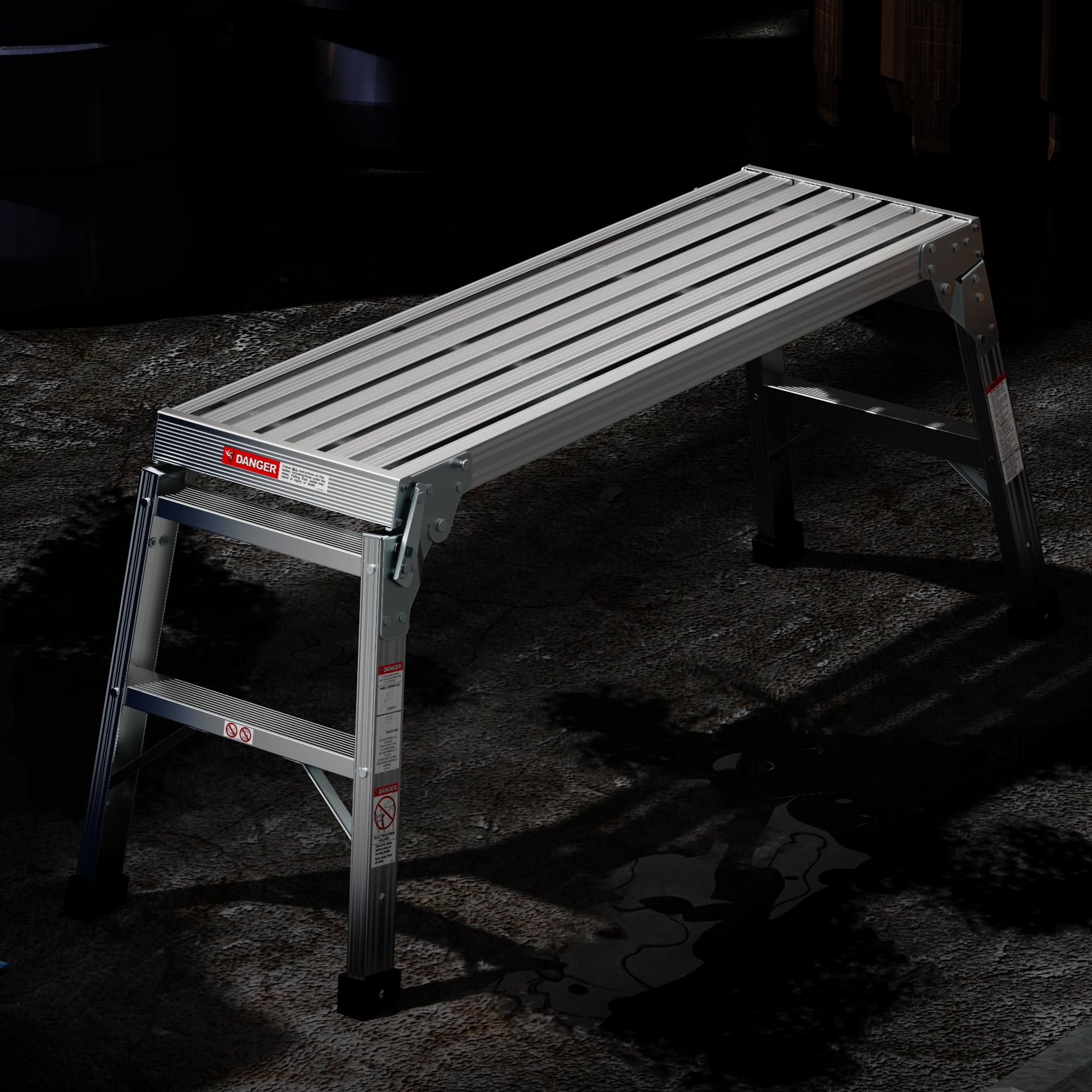 Kadyn Work Platform Aluminum Step Ladder, Heavy Duty Aluminum Folding Ladders Stool w/Non-Slip Matb, Silver Duty Portable Bench Ladders Stool, Aluminum Work Platform Kadyn Work Platform Aluminum Step Ladder, Heavy Duty Aluminum Folding Ladders Stool w/Non-Slip Matb, Silver Duty Portable Bench Ladders Stool, Aluminum Work Platform