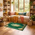 thumbnail image 2 of ODIKA 3'x5' Ultra-Soft Throw Mat, Bathroom Botanical Watercolor Ornate Vines Vintage Classical None Washable, Bare feet friendly, Easy Care Indoor rug for Bedside, Vanity, 2 of 7