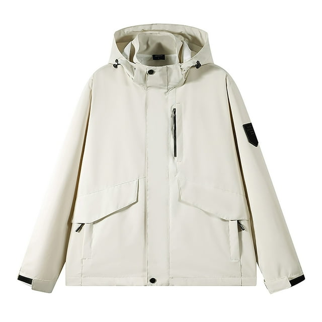 RXIRUCGD Manteau Veste Mode Ajustée à Capuche à Cordon avec Coutures pour Homme, Kaki, Taille : S