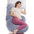 thumbnail image 1 of Almohada de embarazo Momcozy Original en forma de F con cuña ajustable, 1 of 7