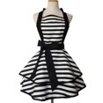 thumbnail image 2 of Kitchen Baking Striped Aprons Personalized Ruffle Layered Sleeveless Apron Gardening Apron, 2 of 4
