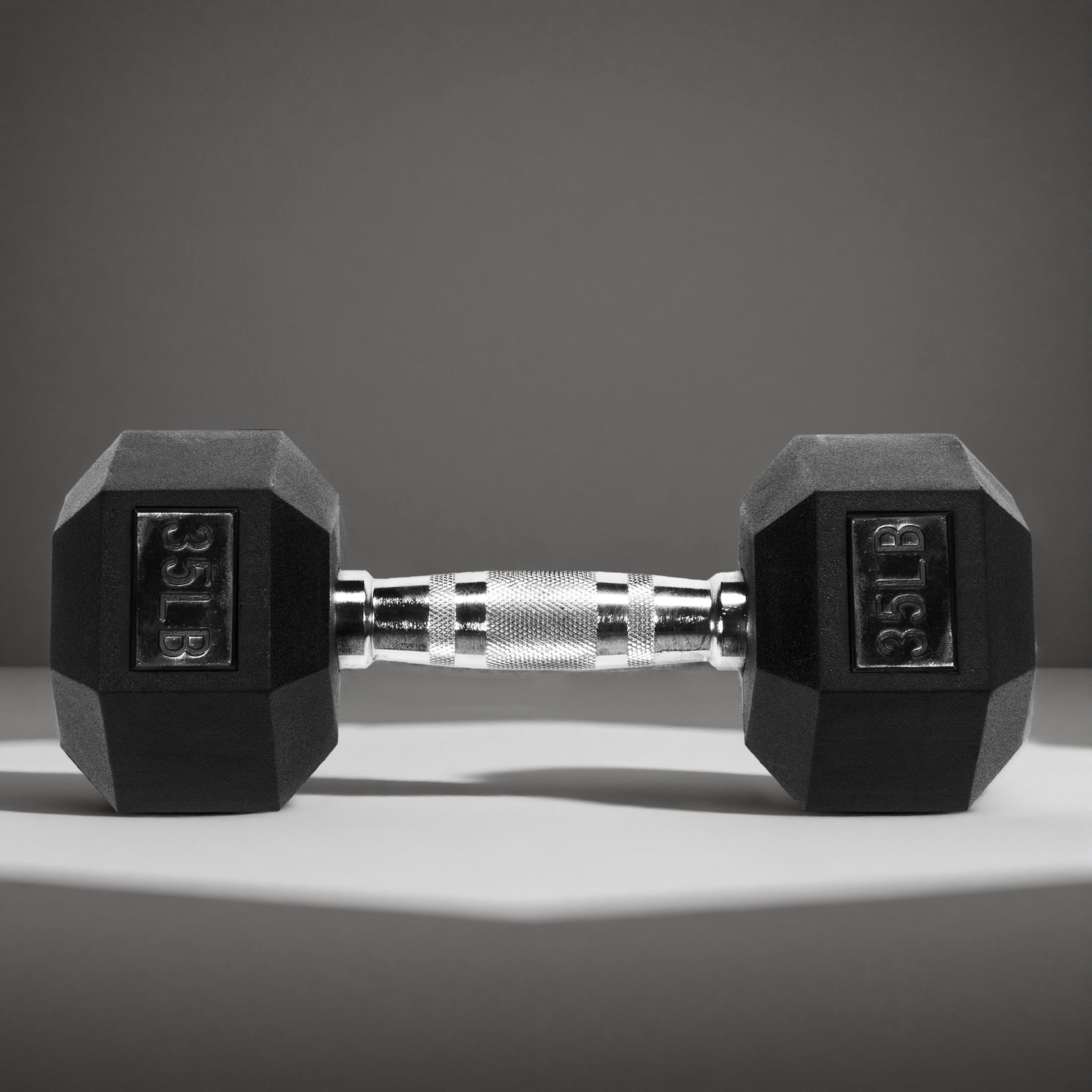 EDX 35 LB Rubber Hex Dumbbell – Anti-Roll Grip for Strength Training, Home Gym & Full-Body Workouts