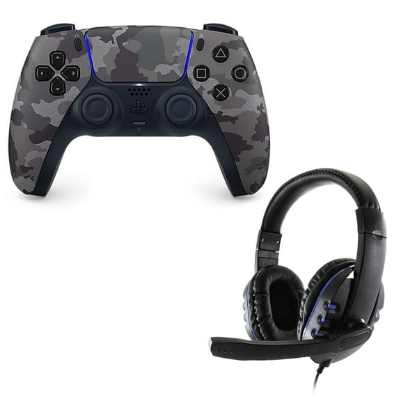 DualSense Controller in Camo Gray with Universal Headset