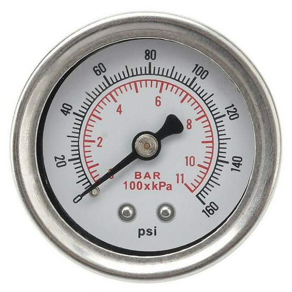Adjustable 0-160 PSI Fuel Oil Pressure Regulator Gauge Chrome Silver Universal