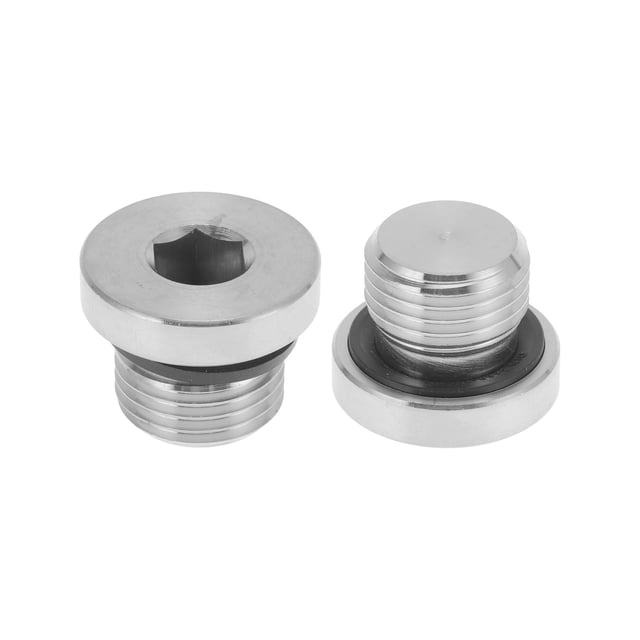 Accesorios de tubería de acero inoxidable 304 Unique Bargains M16x1.5 tapón hexagonal interno 43/64" Longitud 2 Pcs