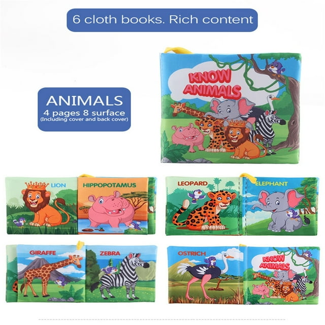 mixed colours Soft Baby Intelligence Development Picture Learning Three-Dimensional Cloth Book