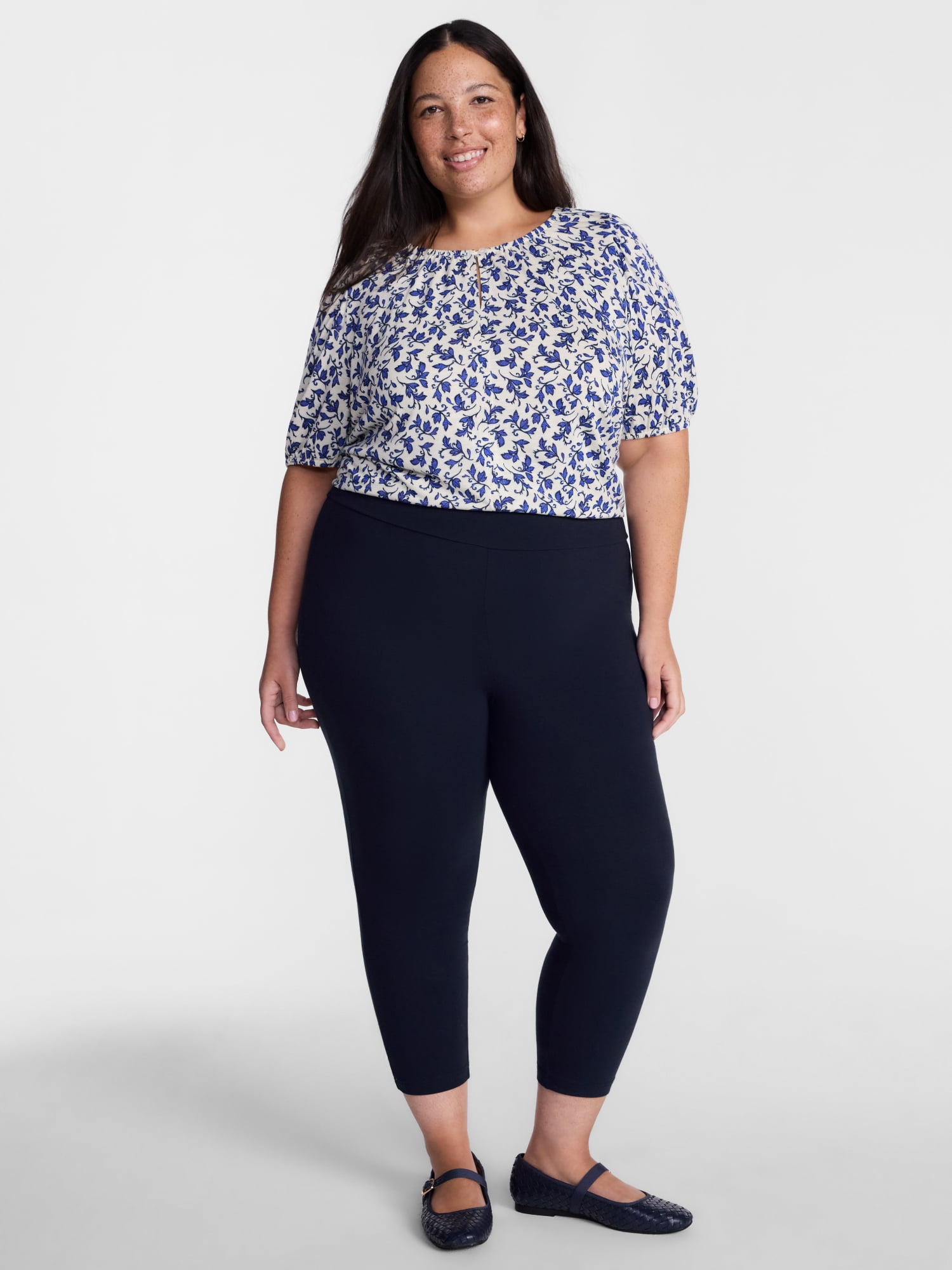 Terra & Sky Women's Plus Size Capri Legging, Sizes 0X-5X