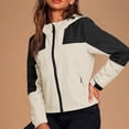 thumbnail image 5 of CHGBMOK Women's Plus Size Rain Jacket Windproof Color Block Long Sleeve Jackets Workout Hiking Zip Up Waterproof Hooded Coat, 5 of 9