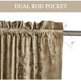thumbnail image 3 of Chezmoi Collection Lux Tan Crushed Velvet Curtains 2 Panel Set, Room Darkening Luxury Distressed Velvet Rod Pocket Window Drapes for Living Room Bedroom 50" W x 72" L, 3 of 9