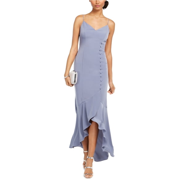 Adrianna Papell Womens Button Down Mermaid Dress, dustyblue, 12