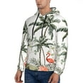 thumbnail image 3 of Fotbe Men's Hoodie with Flamingo Palm Trees Pattern - Kangaroo Pocket Pullover Hooded Sweatshirt, Perfect for Daily Wear, Travel, and Home-X-Large, 3 of 7