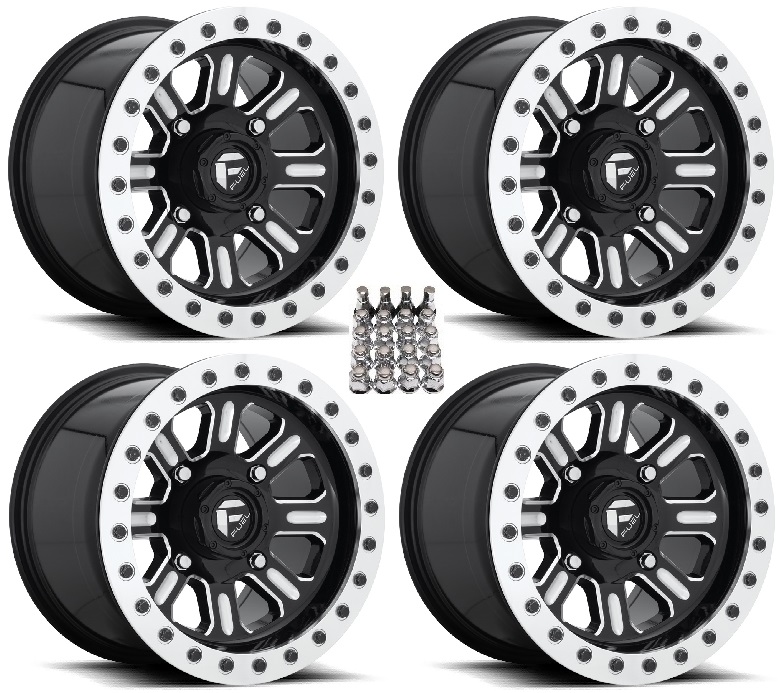 Fuel Hardline Beadlock ATV Wheels Black 15x7/15x10 Sportsman 550 850