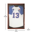 thumbnail image 5 of Emma + Oliver Jersey Display Case, 24x36, Hanger Display, Solid Pine Wood, UV Treated Window, Mahogany Finish, 5 of 13