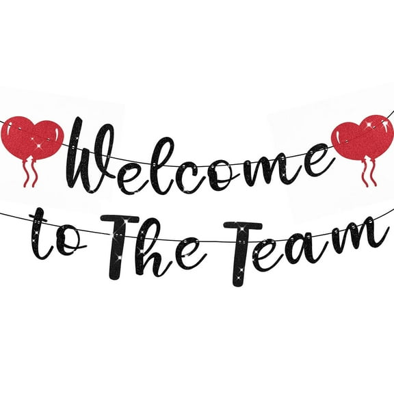 Welcome to The Team Banner, New Employee Welcome Banner with Heart Office Party Decorations Supplies for Welcoming New Staff Teacher Colleague Member Coworker Team