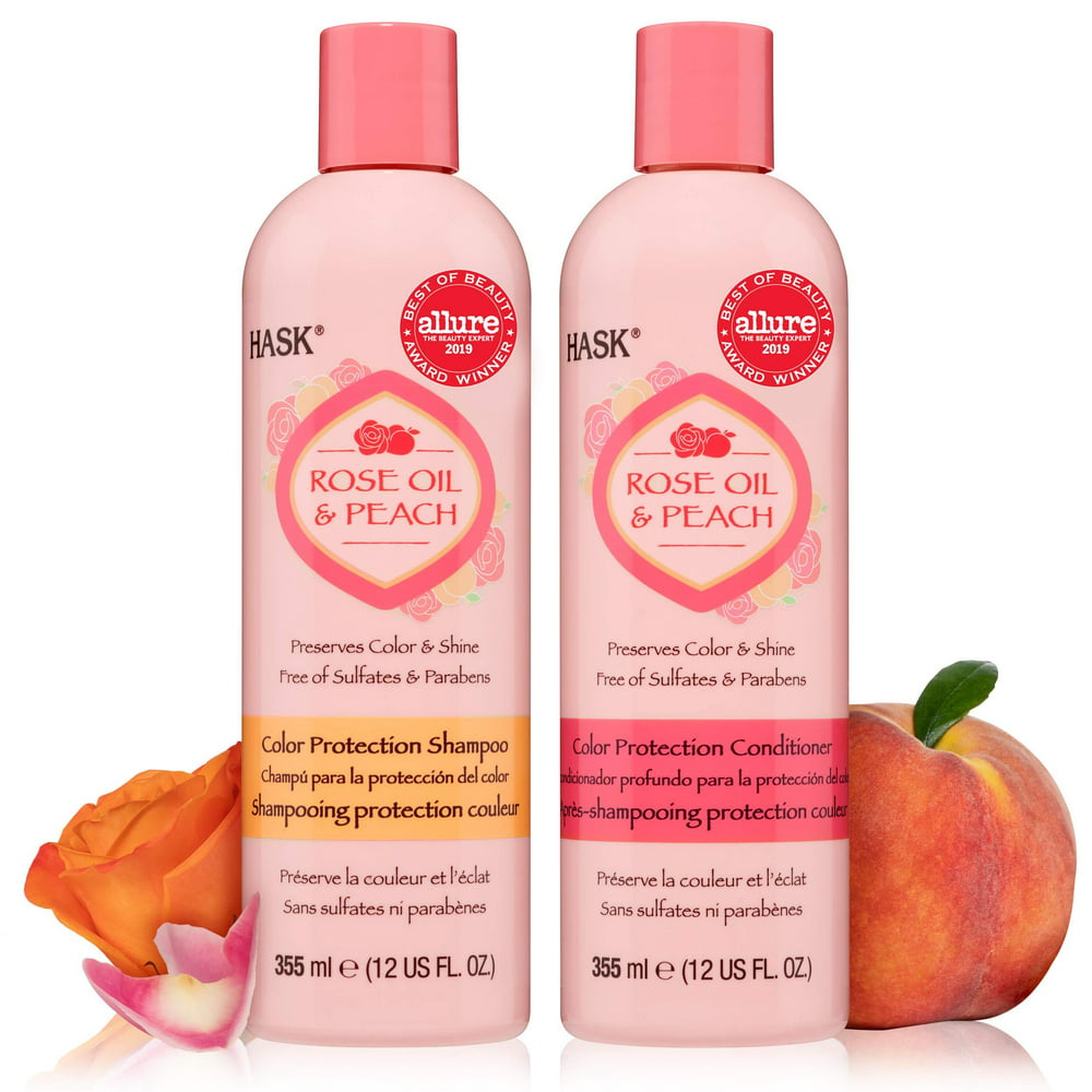 HASK ROSE OIL + PEACH Shampoo and Conditioner Set Color