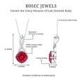 thumbnail image 4 of Rosec Jewels Solitaire Infinity Necklace for Women with Lab Created Ruby and Diamond, 925 Sterling Silver, 4 of 6