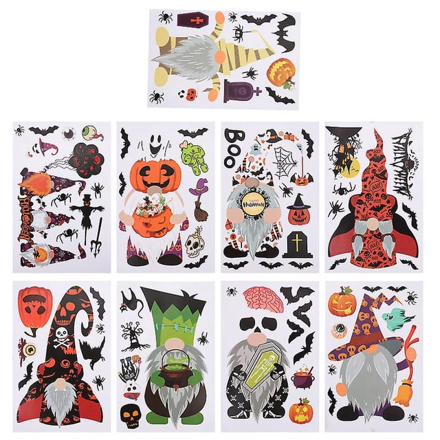 9 hojas de calcomanías de Halloween para decoraciones de Halloween