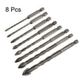 thumbnail image 3 of Unique Bargains 8pack Titanium Masonry Drill Bit Set, 3mm to 12mm Concrete Drill Bit Ceramic Drill Bit with 1/4' Hex Shank, 3 of 6