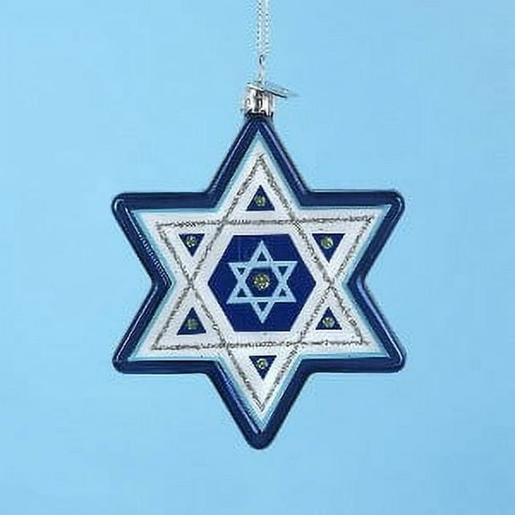 Kurt Adler Noble Gems Star of David Hanukkah Ornament, 3.25-Inch