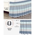 thumbnail image 3 of Boho Blue Aqua Wrap Around Bed Skirts for Queen Bed 16" Drop,Bed Skirt with Adjustable Elastic Belt Dust Ruffle Bed Valance for Bedroom Hotel Geometric Stripes Tribal Bohemia Retro Bed Frame Cover, 3 of 7