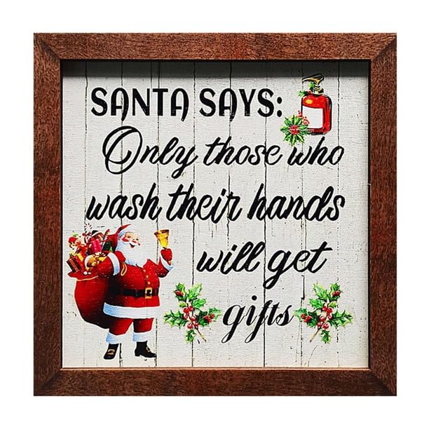 Decoración navideña de madera, letrero navideño de madera, decoración rústica para el hogar, para la pared o la mesa
