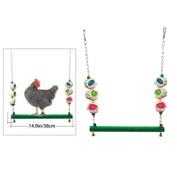 Juguete Hecho A Mano Bird Para Grandes Accesorios De Gallinero De Loro 2 Piezas Salvador Columpio de escaleras de aves de corral de patio trasero