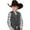Grey, variant on Retro Western Cowboy Vest for Boys, Casual V Neck Stylish Top, Vintage Suede Leather, Sleeveless Slim Fit Waistcoat