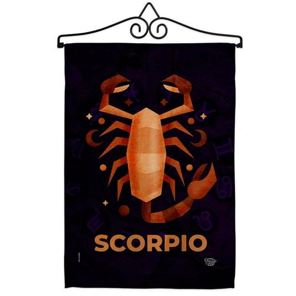 Ornament Collection GS190030-BO-02 13 x 18.5 in. Scorpio Garden Flag Set for Interests Zodiac Double-Sided Decorative Vertical Flags & House Decoration Banner Yard Gift
