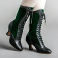 thumbnail image 6 of IUJSOY Mid Calf Victorian Boots for Women Lace up Wide Calf Vintage Boots Witch Boots, 6 of 9