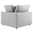 thumbnail image 3 of Maklaine Fabric Down Filled Overstuffed Corner Chair in Light Gray, 3 of 7