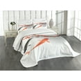 thumbnail image 3 of Ambesonne Japanese Quilted Bedspread Set 3 Pcs, Koi Carp Fish Couple, King Size, Orange Grey, 3 of 5