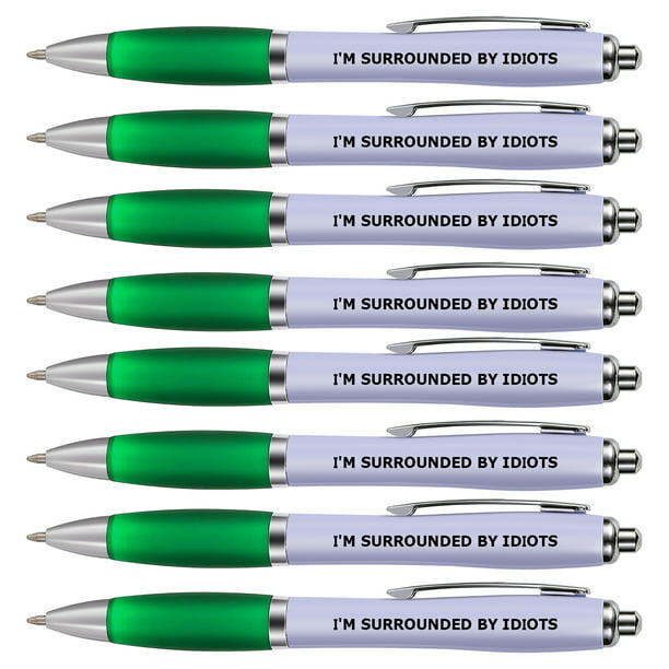 8 Pack Ballpoint Pens,  mm Rude Pens Novelty Pens Funny Pen Set  Retractable Pen for Colleagues Adult Women & Men Students 