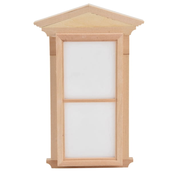 Ventana De Puerta De Casa De Muñecas, Ventana De Muñeca En Miniatura De Abedul 1:12, Campanario Sin Pintar Simulado No Tóxico Para Casa De Muñecas Para Modelo De Interior