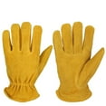 thumbnail image 1 of Leather Work Gloves under $5! CQCYD Leather Work Gloves, Cowhide Winter Warm Gloves, Men's Durable Gloves for Skiing, Outdoor Work, Cold Weather Protection, 1 of 5