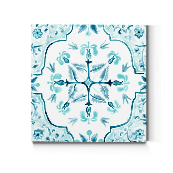 Renditions Gallery Geometric Prints for Home Decorations Blue Gamla Stan Tile Pattern Abstract Art Wall Hanging Canvas Prints for Bedroom Dining Living Room Office Home Kitchen Wall Decor - 10"X10"